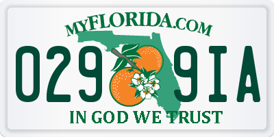 FL license plate 0299IA