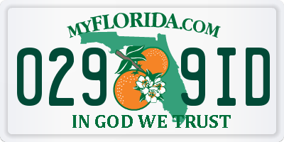 FL license plate 0299ID