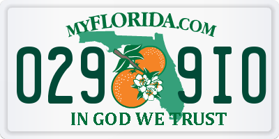 FL license plate 0299IO