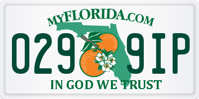 FL license plate 0299IP