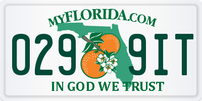 FL license plate 0299IT