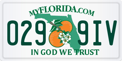 FL license plate 0299IV