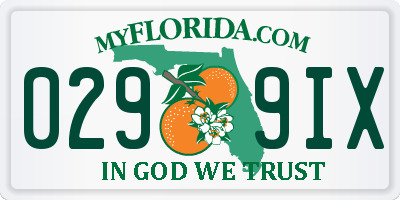 FL license plate 0299IX