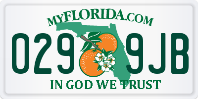FL license plate 0299JB