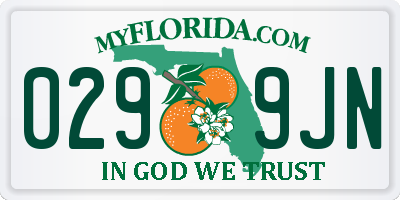 FL license plate 0299JN
