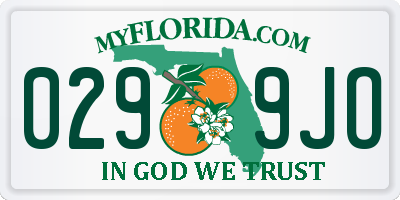 FL license plate 0299JO