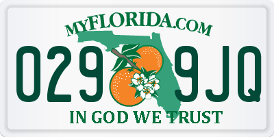 FL license plate 0299JQ