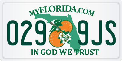 FL license plate 0299JS