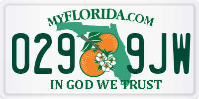 FL license plate 0299JW