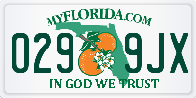 FL license plate 0299JX