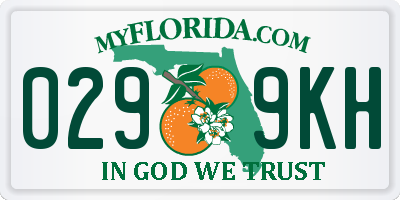 FL license plate 0299KH