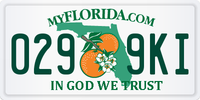 FL license plate 0299KI