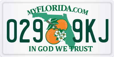 FL license plate 0299KJ