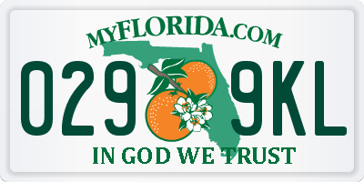 FL license plate 0299KL