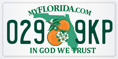 FL license plate 0299KP