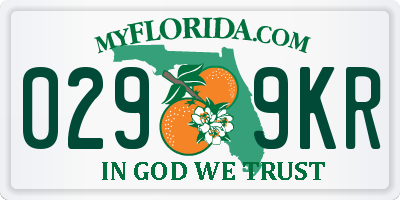 FL license plate 0299KR