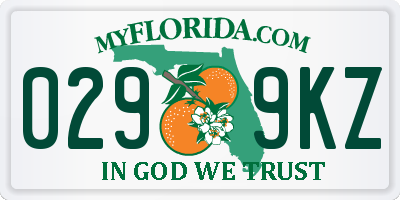FL license plate 0299KZ