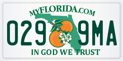 FL license plate 0299MA