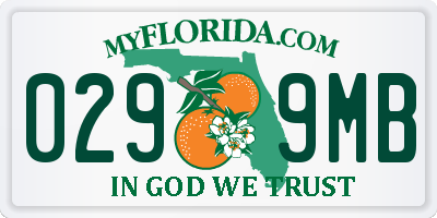 FL license plate 0299MB