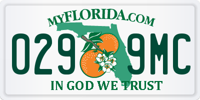 FL license plate 0299MC