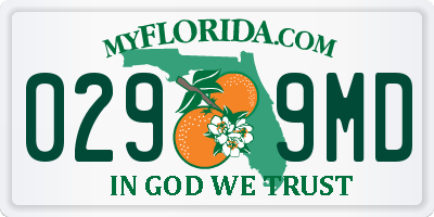 FL license plate 0299MD