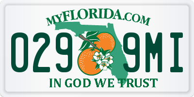FL license plate 0299MI
