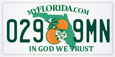 FL license plate 0299MN