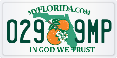 FL license plate 0299MP