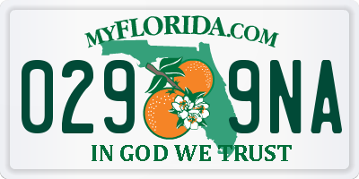 FL license plate 0299NA