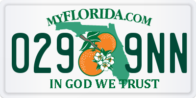 FL license plate 0299NN