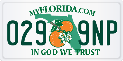 FL license plate 0299NP