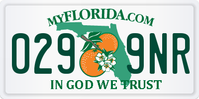 FL license plate 0299NR
