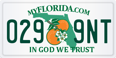 FL license plate 0299NT