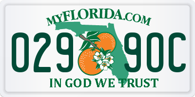 FL license plate 0299OC