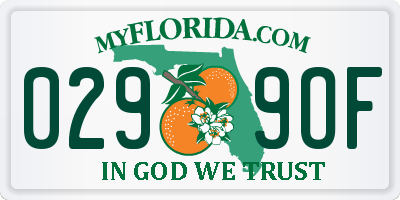 FL license plate 0299OF