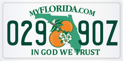 FL license plate 0299OZ