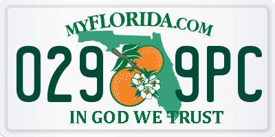 FL license plate 0299PC