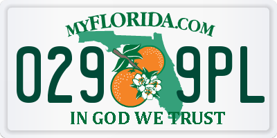 FL license plate 0299PL