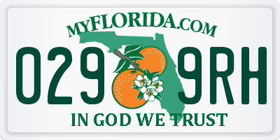 FL license plate 0299RH