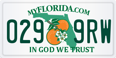 FL license plate 0299RW
