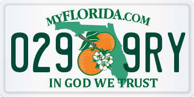 FL license plate 0299RY