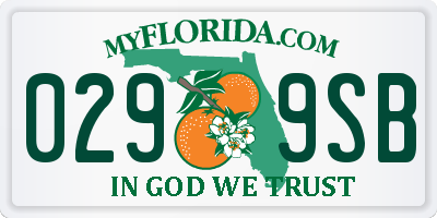 FL license plate 0299SB
