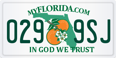 FL license plate 0299SJ