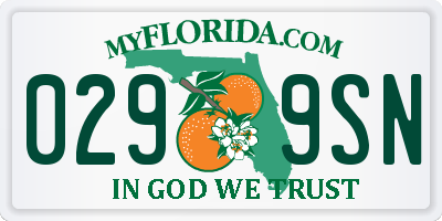 FL license plate 0299SN