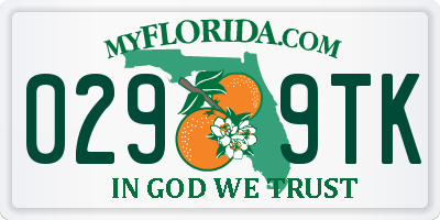 FL license plate 0299TK