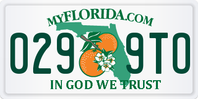 FL license plate 0299TO