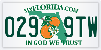 FL license plate 0299TW