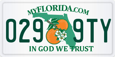 FL license plate 0299TY