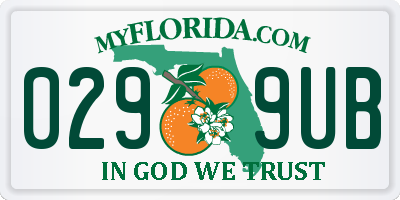 FL license plate 0299UB