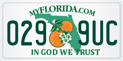 FL license plate 0299UC